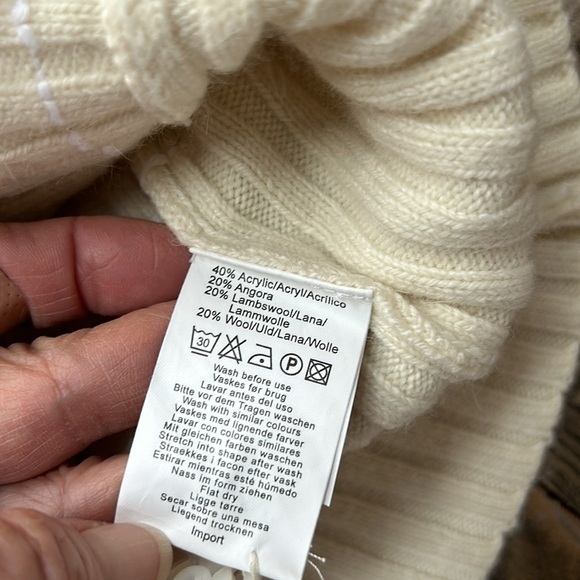 ICHI Cream Wool Sweater Angora Lambswool Small - Picture 6 of 11
